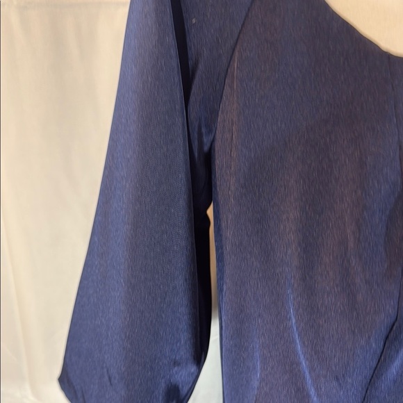 La Femme Navy Blue Sheath Gown Short Sleeve Size 14 - Picture 7 of 9